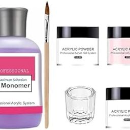 ADOERE Acrylic Nail Extension Kit, Acrylic Powder x3, Monomer, Dappen Glass & Carving Pen,Manicure & Pedicure Accessories Kit (Set oF 6)-29