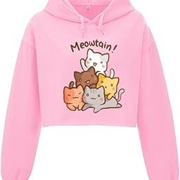 Cute Cat Crop Hoodie Women Girl Casual Stylish Latest Black White Lavender Pink Under 399 499-image-79