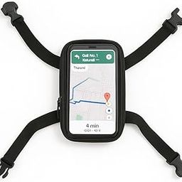 Motorcycle Phone Mount Holder with Waterproof Case, Universal GPS Navigation Stand, Adjustable Straps, Black-image-7