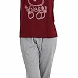 AJ Hosiery Women’s Cotton Night Suit Set Round Neck Graphic Printed T-Shirt with Pajama Nightwear Sleepwear & Loungewear Tshirt Pyajama Set-image-61