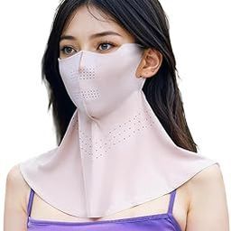 SANNIDHI® UPF50+ Face Mask for Women Girls Outdoor UV Protection Breathable Quick-dry Face Mask with Neck Coverage for Drving, Riding, Hiking, Pink-image-61