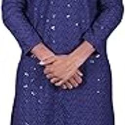 Men Blue Colour Kurta Pajaama Set-image-45