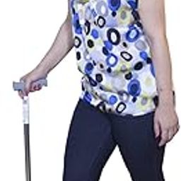 JSB Height Adjustable Walking Stick - Aluminum Lightweight - Quadripod Stick for Patients, Old People, Physically Challenged - Anti Slip Base - Wide Base for Better Balance - Silver - W11-2
