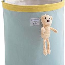 HOKIPO Kids Laundry Bag for Clothes, Toy Storage Basket, Bear Blue (AR-5865)-picture-24