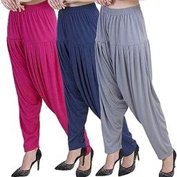 Women Drawstring Viscose Patiala Pants Pack 3 Breezy and Stylish for Any Occasion-71