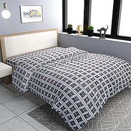 MORADO Single Bed Warm Woolen Fabric Checkered Quilt Cover/Duvet Cover/Rajai Cover/Blanket Cover for Winters (60×90 Inch, Grey)-image-95