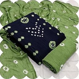 Soft Rayon With Hand Bandhej Unstitched Salwar Suit Dress Material With Dupatta, Bandhani Dress Material For Women-image-22