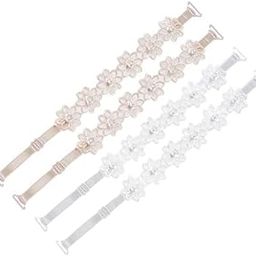 2 Pairs Replacement Bra Straps Elastic Adjustable Underwear Strap Fancy Adjustable Non-Slip Lace Flower Bra Straps for Girl's-image-21