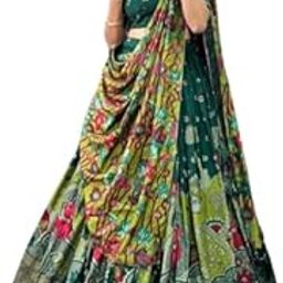 Women Tussar Silk With Leheriya And Foil Print New Lehenga Neww choli Set-image-2