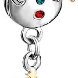 Christmas Snowman Snowflake Charm Dangle Bead for Women Girl Pandora Bracelets, copper-41