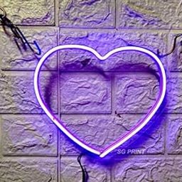 Luxury Sign India HEART LED Neon Signs Light LED Art Decorative Sign - Wall Decor/Home Decor for Wedding Party Kids Room Living Room House Bar Pub Hotel Beach LED Strip Light (Purple)12x10-image-32