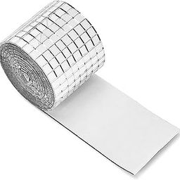 HIKI ZIKI 3D - Self Adhesive Mosaic Tiles/Mirror Sticker Roll/Mosaic Tiles Wall Sticker/Removable Wall Stickers Decorative/Glass Mirror Square Mosaic for Disco Ball Stickers Craft (Silver, 1)-image-22
