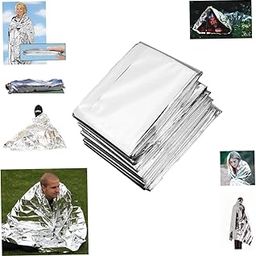 FOYTOKI 5pcs Emergency Reflective Thermal Blankets for Outdoor Use Silver Survival Blankets Warming Shelter and Sunscreen-image-36