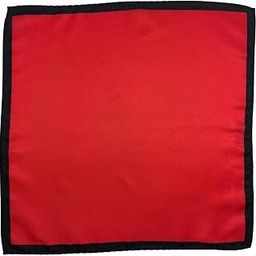 Bright Red Microfiber Pocket Square for Men with Black Border-image-63