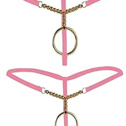 Men's Polyester O Ring and Pearl G-String Polyester Spandex Thongs Bikinis Style Underwear Brief for Men, Free Size- Fit to All (Pack of 2)-image-41