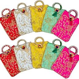 Embroidered Vintage Mobile Potli Pouches for Women, Potli Bags for Return Gifts, Potli Purse for Ladies, Shagun Mobile Potlies for Home Functions-image-23