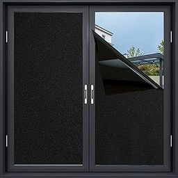 Woohome Frosted Glass Window Film & Stickers (18 X 60 Inchs) Privacy Window Cover for Home & Office - Easy Apply, UV Protection, Removable Decorative Film (Blackout Black 1.5 X 5 SQFT)-image-44