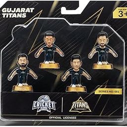 Chanak Cricket Icons Action Figure Assorted Gujarat Titans Collectible Miniature Figurine, IPL Edition 360° Rotatable Head, GT Cricket Player for Fans & Kids, Collectors Pack of 4-picture-13