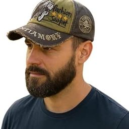 ModaCap Vintage Distressed Feather Embroidered Baseball Cap – Adjustable Denim Cotton Trucker Hat with Native-Inspired Design, Fashionable Streetwear Cap for Men & Women-image-35