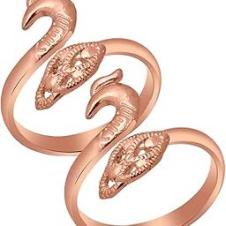 925 Sterling Silver Peacock Design Toe Ring for Women and Girls | Rose Gold Polish Adjustable Toe Bichiya | Adjustable-image-97