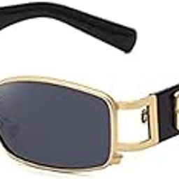 MC Stan Black Lens With Golden Frame Rectangular Ring Sunglasses, Goggles For Men's Women;s UV Protected Pack of 1-image-40