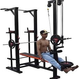 HASHTAG FITNESS ABS Tower with 20 in 1 Gym Bench & Push up dips Workout Home Gym equipments bench press for home-picture-2