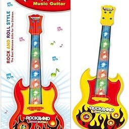 VGRASSP 4 String Stylish Musical Toy 15" Rock Band Music Guitar for Children, Kids Handheld Best Toy Gift with Light for Girls & Boys, Color as per Stock-26