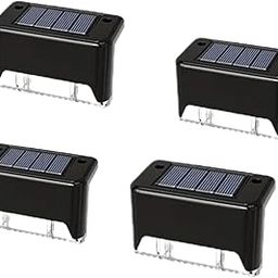 ANSHI Solar Light Outdoor Garden lamp Home Stair Step Lights Waterproof LED Solar Powered Lights, Deck Stair Outdoor Light for Railing Wall Garden, Backyard, Balcony Decoration (Standard, 4, Piece)-16