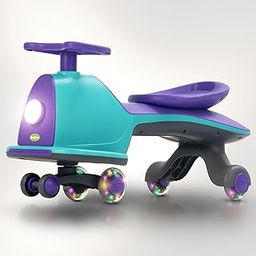Baybee Nord Baby Swing Car for Kids | Twister Push Ride on Toy Kids Car with 360° Rotation, LED Lights, & Music | Push Rider Upto 85kg Weight Capacity | Magic Cars for Kid 3 to 8 Years (Teal Green)-image-23