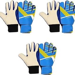PROBEROS® Football Goalkeeper Gloves for Kids Children Teen Anti-Slip Impact Protection Latex Palm Design with Adjustable Strap Soft Pu Hand Back Blue Size-7 3PCS-image-25