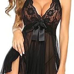 Premium Ultrasoft Babydoll Lingerie Bikini Swimwear Mini Chemise Mesh Wedding Bikini Nightie with Panty Bridal Honeymoon Valentine Halloween Nightdress with Garter Clip and Stocking-image-32