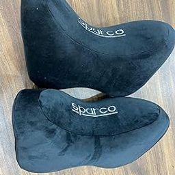 Ride2joy 2 pcs Sparco Soft Memory Cotton Pillow Seat Support Decor Headrest Backrest Cushion Hellaflush Neck Rest (Black Sparco Pillow)-image-49