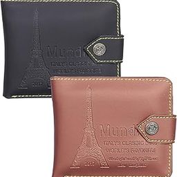 Non Leather Wallet for Men & Boys. Gifting Wallet (Black & Tan)-picture-47