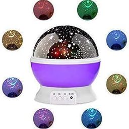 ZAYNE Plastic Moon And Star Master Night Lamp Rotating Projector For Baby Room Light Bedroom Lights Galaxy Projector Kids With Usb Wire Colorful Romantic Led Cosmos Sky Starry Bed Light (Multi Color)-image-8