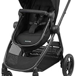 Maxi-Cosi Zelia 3 Baby Stroller, Birth to 4 Years, 22kg Capacity, One Hand Fold, Reversible Seat, Special Edition with Chrome Chassis, Vegan Leather, Sun Protection Hood, Essential Black-27