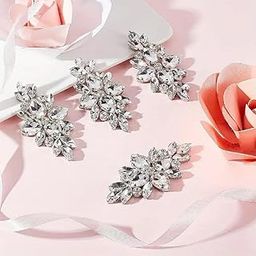 Arnyza Rhinestone Flower Appliques Crystal Sticker Embellishments for Bridal Accessories 5 Pieces Shoe Charm Applique Patch-image-89