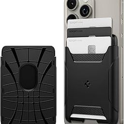 Spigen Thermoplastic Polyurethane (Magfit Rugged Armor 2 Magnetic Wallet Card Holder 3-Cards Designed For Magsafe Compatible With iPhone 15,iPhone 14,iPhone 13,iPhone 12 Models-Matte Black-image-55