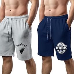 Men's Cotton Plus Sizes Knee Length Casual Shorts- (M,L,XL,2XL,3XL,4XL,5XL,6XL) Workout Shorts, Running Shorts with 2 Side Pockets-Pack of 2-picture-6