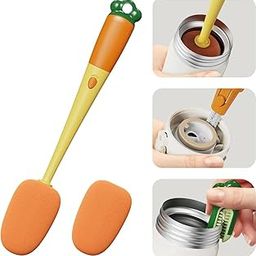 Moxtiza 3-in-1 Multifunctional Cup Brush | Cleaning Brush in Carrot Shape | Sponge Brush with Long Handle | Bottle Cleaner Brush for Baby Bottles, Water Bottle (Multicolor,Pack of 1)-9