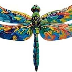 UJEAVETTE Wall Art Decor Gift Wall Decoration for Indoor Outdoor Yard Balcony 17x25cm Dragonfly-image-91