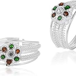Silverplated Colourful CZ Adjustable size Bichiya Toering Women (TRAN2424)-image-94