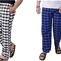 Comfortable and Stylish Cotton Check Pyjama for Men - Stay Cozy All Day Night! Pack of 2, (Free Size, Multicolor LDS11462)-image-24