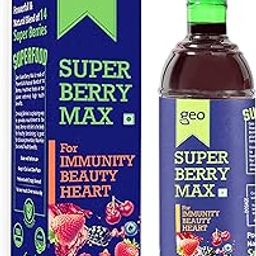 Geo Super Berry Max Juice Concentrate w/Antioxidant Property, Boost Immune, Protect From FREE Radicals, Contains 14 Berries, Aloe Vera & Honey for Healthy Heart, Digestion, Weight Management - 500ml-image-46