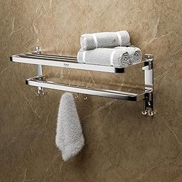 Ruhe® Dual Folding Towel Rack | 304 Grade Stainless Steel Dual Folding Towel Rack/Towel Holder/Towel Stand/Accessories for Bathroom and Kitchen | (24 Inches)-image-24