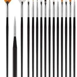 Kreni Set of 15 Acrylic Nail Art Brushes with Nail Dotting Tool for Painting and Creating Different Nail Designs on Gel Acrylic and Natural Nails- Salon Quality Nail Art at Home 15 Pcs-image-69