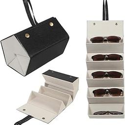 5 Slot Travel Glasses Case, Foldable Eyeglass Organizer Pouch, Sunglasses Storage Box for Men Women, Portable Multiple Eyewear Holder for Travel & Daily Use (Multicolor)-image-47