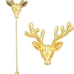 Combo of Deer-Face Shaped Wedding Brooch/Lapel Pin for Men (CO1105665G)-53