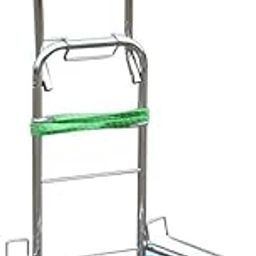 Nirvisha 4 Wheels Folding Luggage Trolley Hand Truck Push Trolley (Stainless Steel)-35