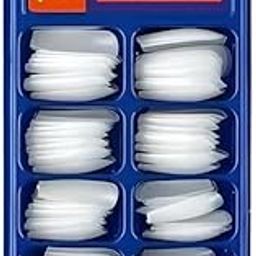 NOORANA Professional Artificial Acrylic Fake Nails White Color For Women Girls Party DIY Decoration Nail art, Durable, Easy to Shape - 100 Pcs With 10 Sizes-image-6
