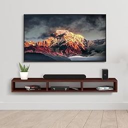 Torche Wooden Wall Mounted Tv Unit, Tv Cabinet For Wall, Tv Stand, Set Top Living Room, Set Top Box Stand (Big Dark Oak-Glider) - 23 X 102 X 14.00 Cm-image-41